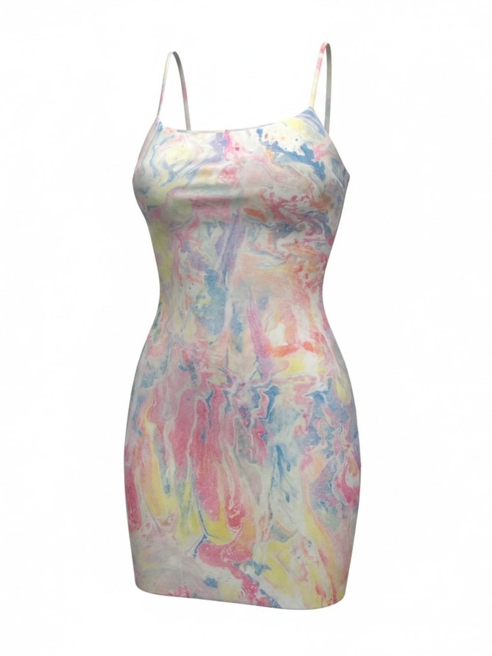 TIC TOC Pastel Watercolor Slip Dress - Spaghetti Straps